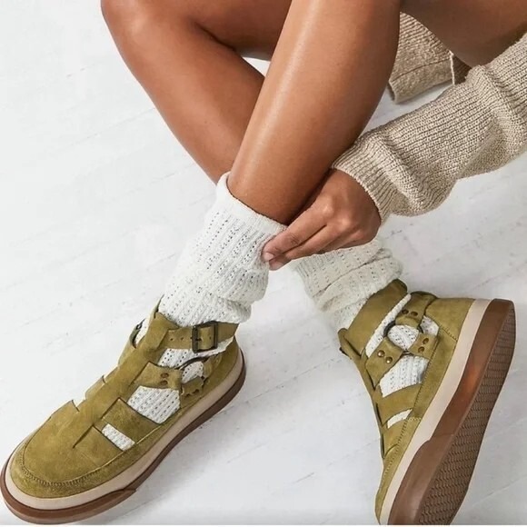 Free People Shoes - New Free People Bodhi Fisher Sneakers Olive Moss Size 11 Sandals Womens Buckle